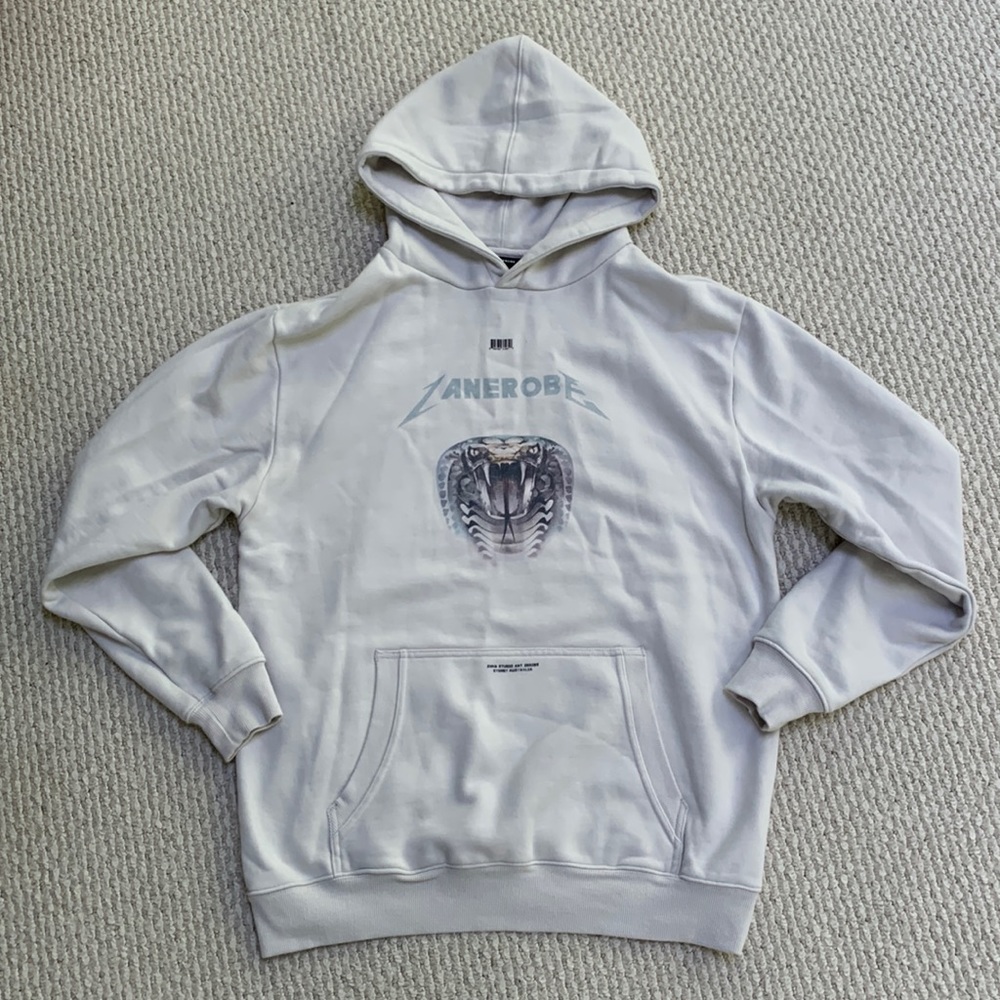 ZANEROBE Artist Series Cobra Heavyweight Pullover Hoodie (Off-White) - Medium
